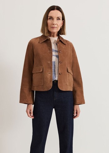 Phase Eight Indira Suede Coats Brown Australia | DG7461295